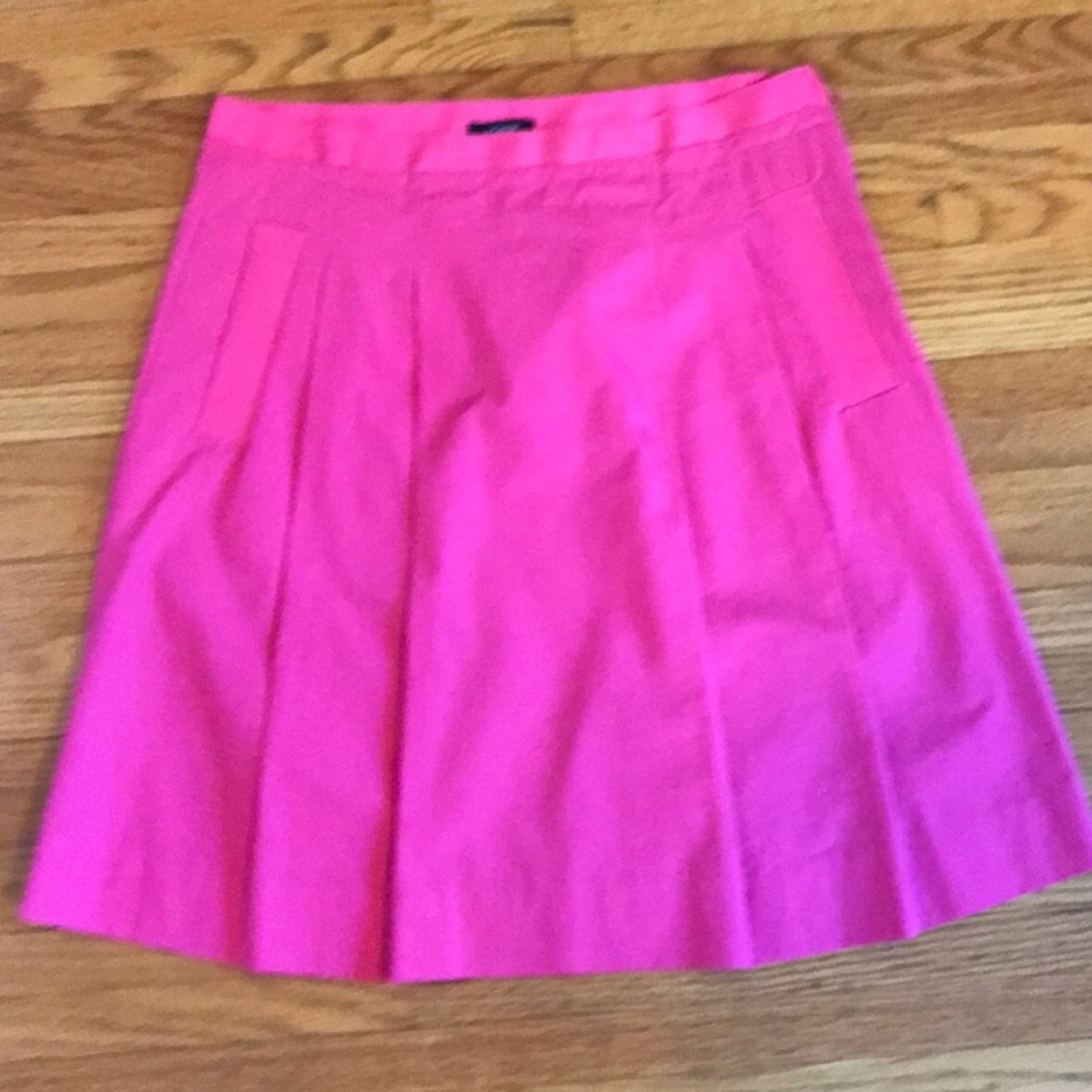 J. Crew Hot Pink pleated skirt, 0